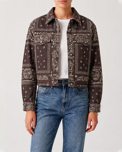 Desert Mirage Brown Bandana RB-JKT01 – Front View – Riley – Denim