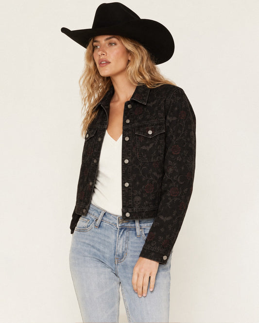 Midnight Prairie Bloom RB-JKT01 – Front View – Riley – black
