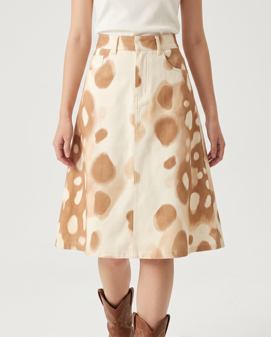 Ivory Dots RB-SKT03 – Front View – Jessie – Ivory