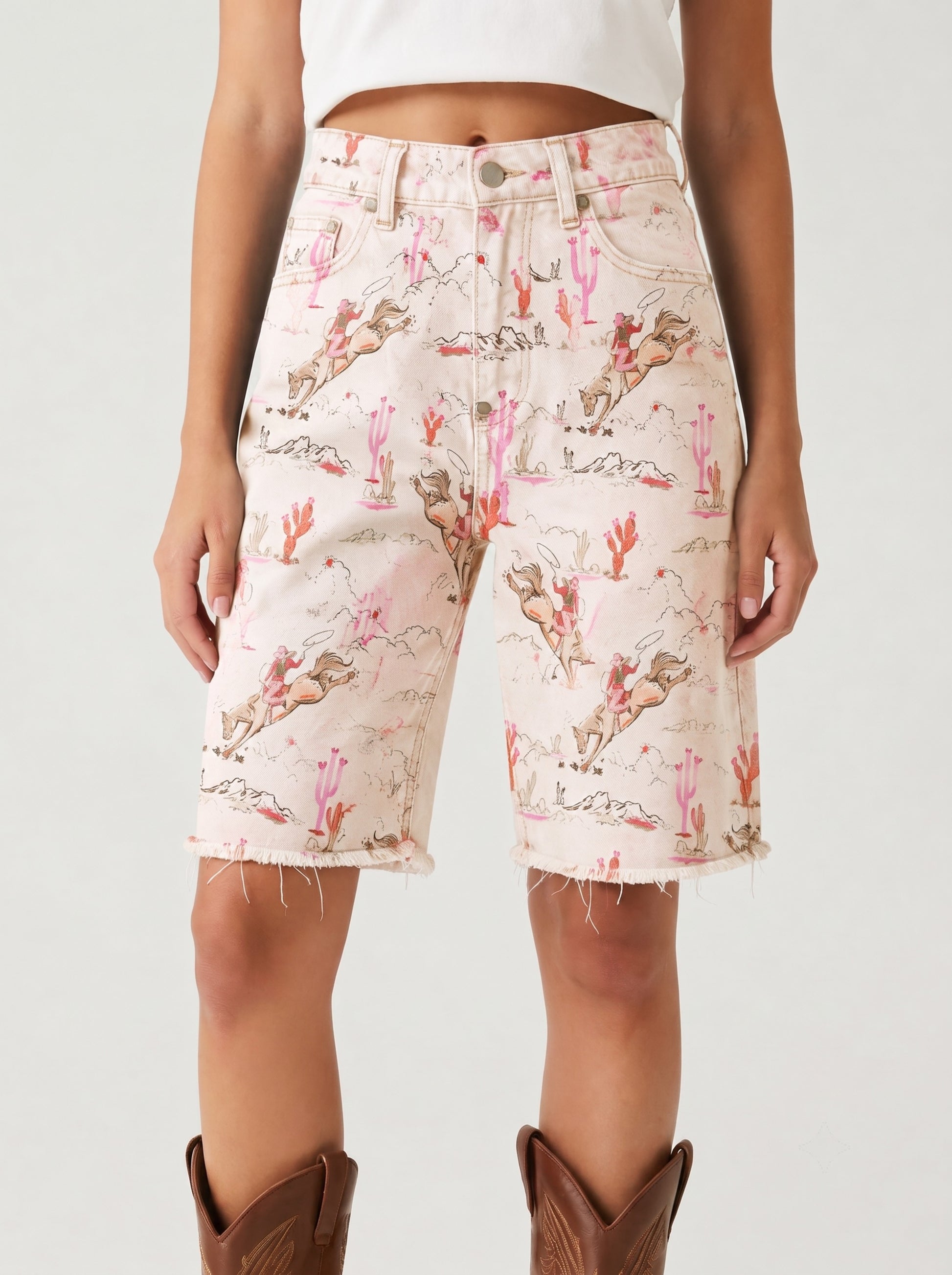 Cactus Mirage Cream RB-BOT08 – Front View – Riley – Cream, Pink
