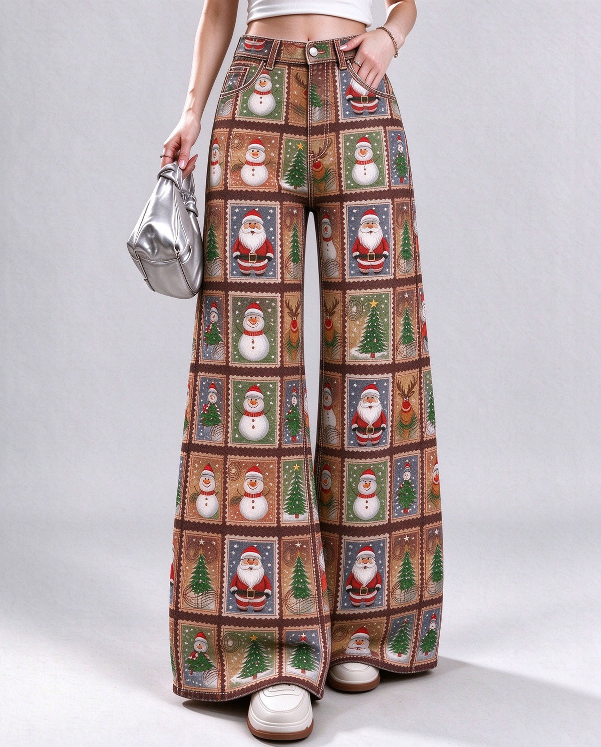 Buckaroo Christmas Blocks Wide-Leg Jeans
