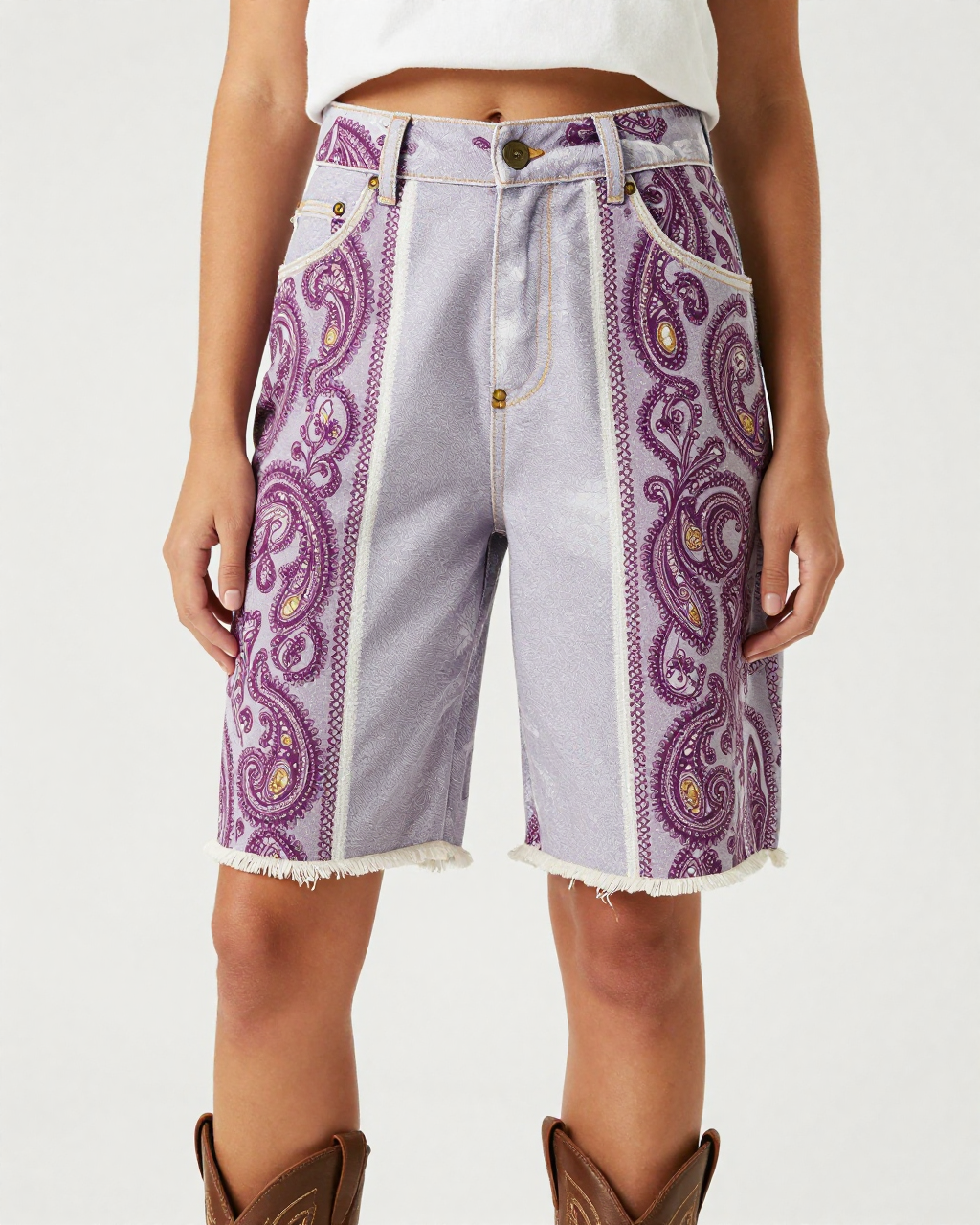 Half Cut Paisley RB-BOT08 – Front View – Jessie – Plum / Lavender