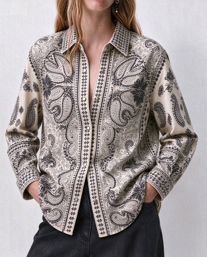 Frontier Paisley Trail Long Sleeve Denim Shirt