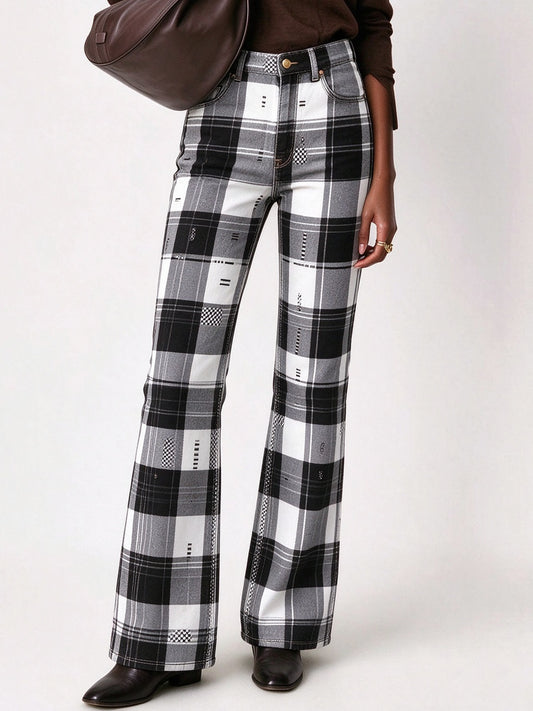 Outlaw Stampede Plaid Bootcut Jeans