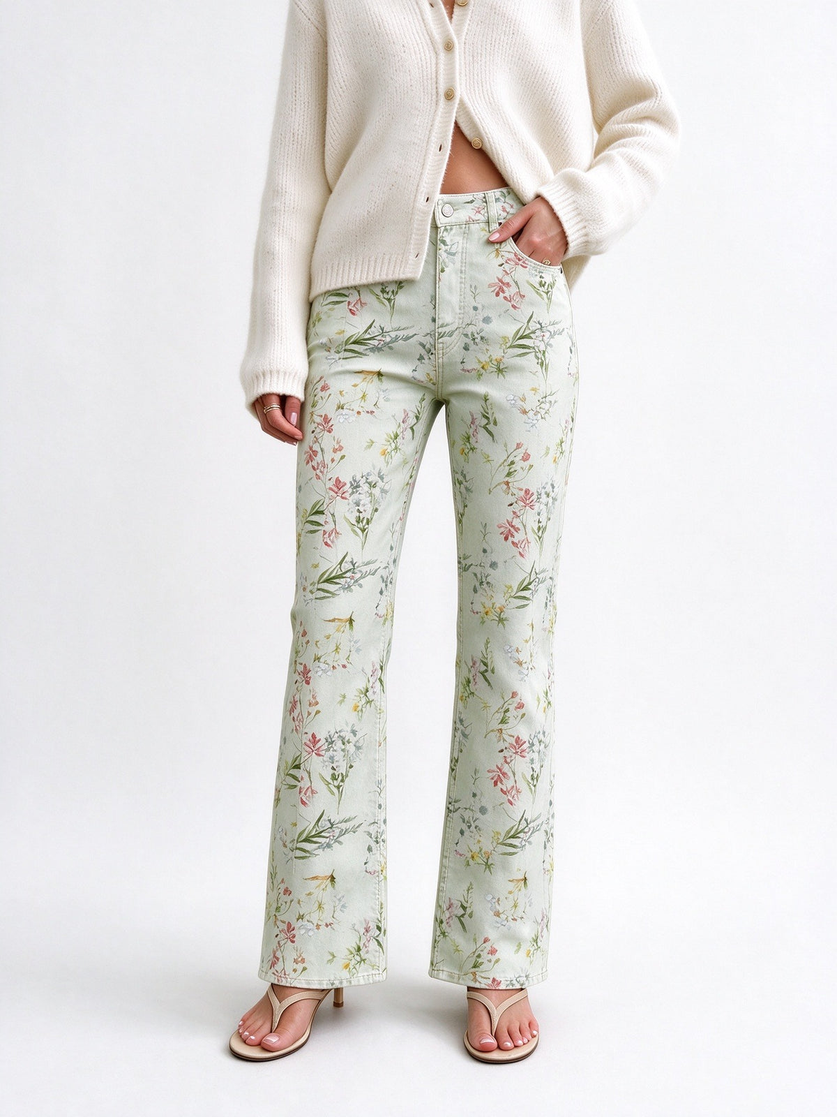 Desert Sage Blossom Bootcut Jeans