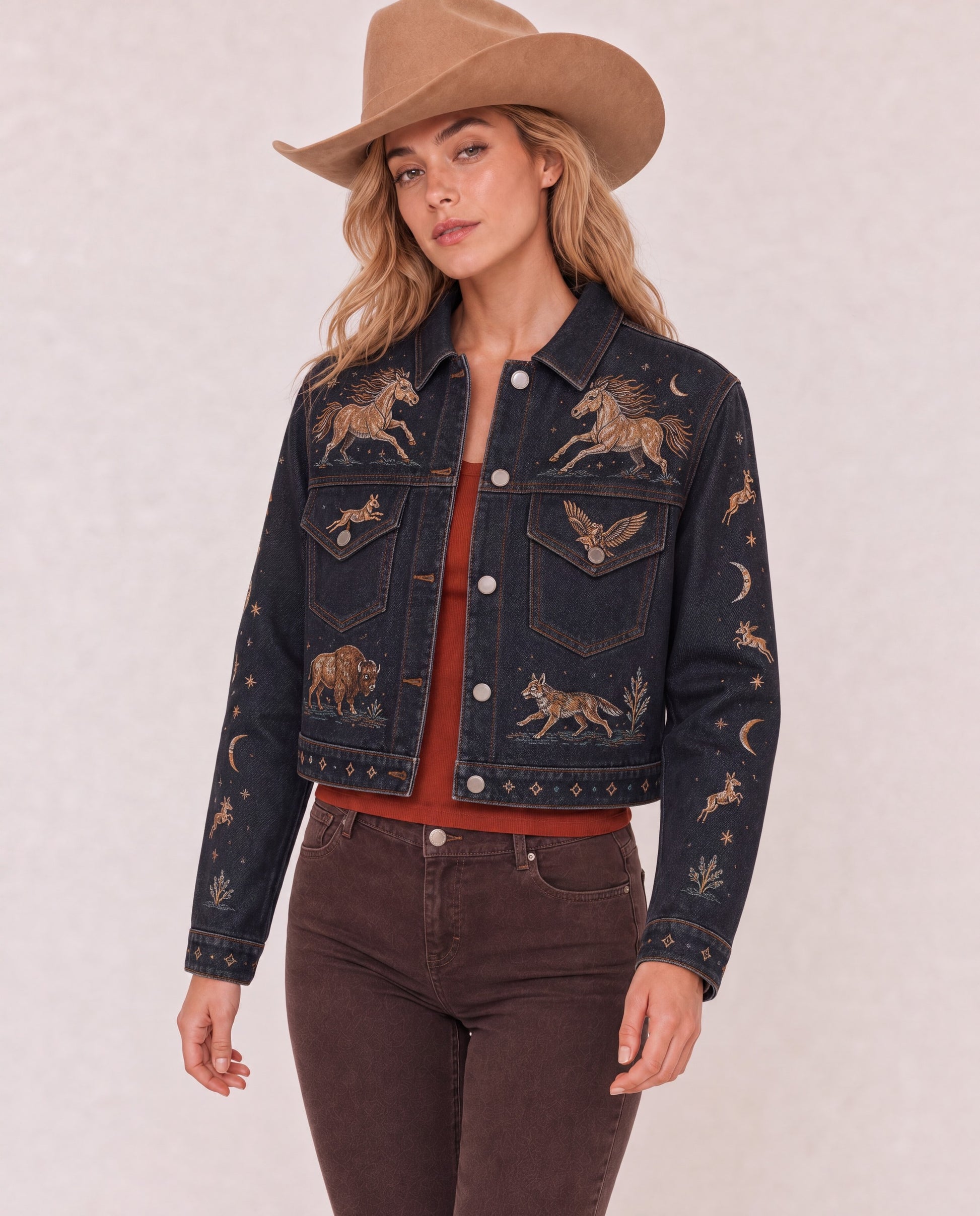 Prairie Wild RB-JKT01 – Front View – Riley – Indigo