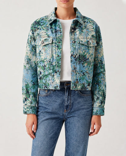 Prairie Bloom Teal RB-JKT01 – Front View – Riley – teal, mint