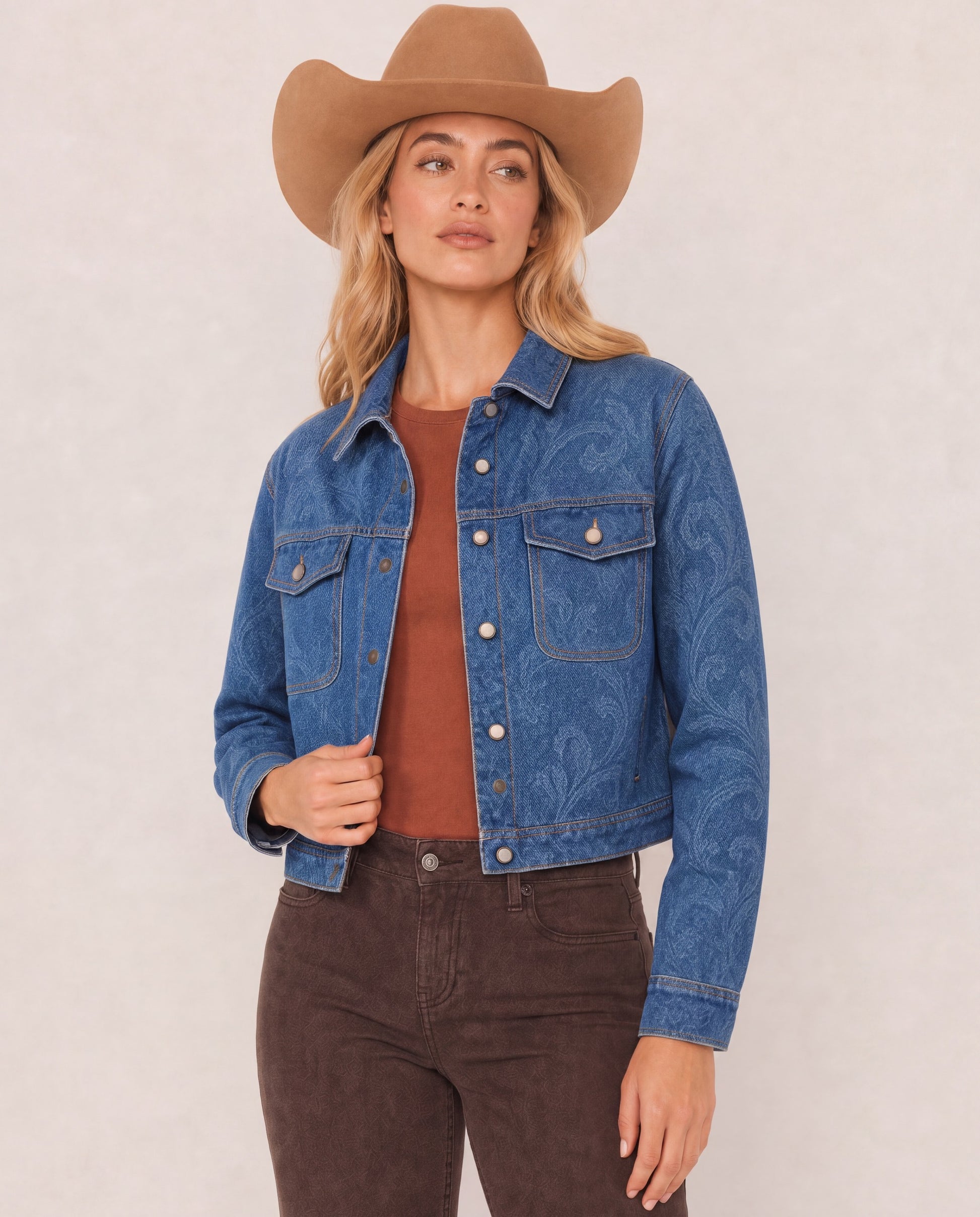 Prairie Mirage Denim RB-JKT01 – Front View – Riley – Denim Blue