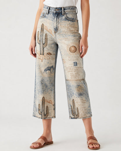 Cactus Mirage Denim RB-BOT24 – Front View – Riley – Denim Blue, Beige