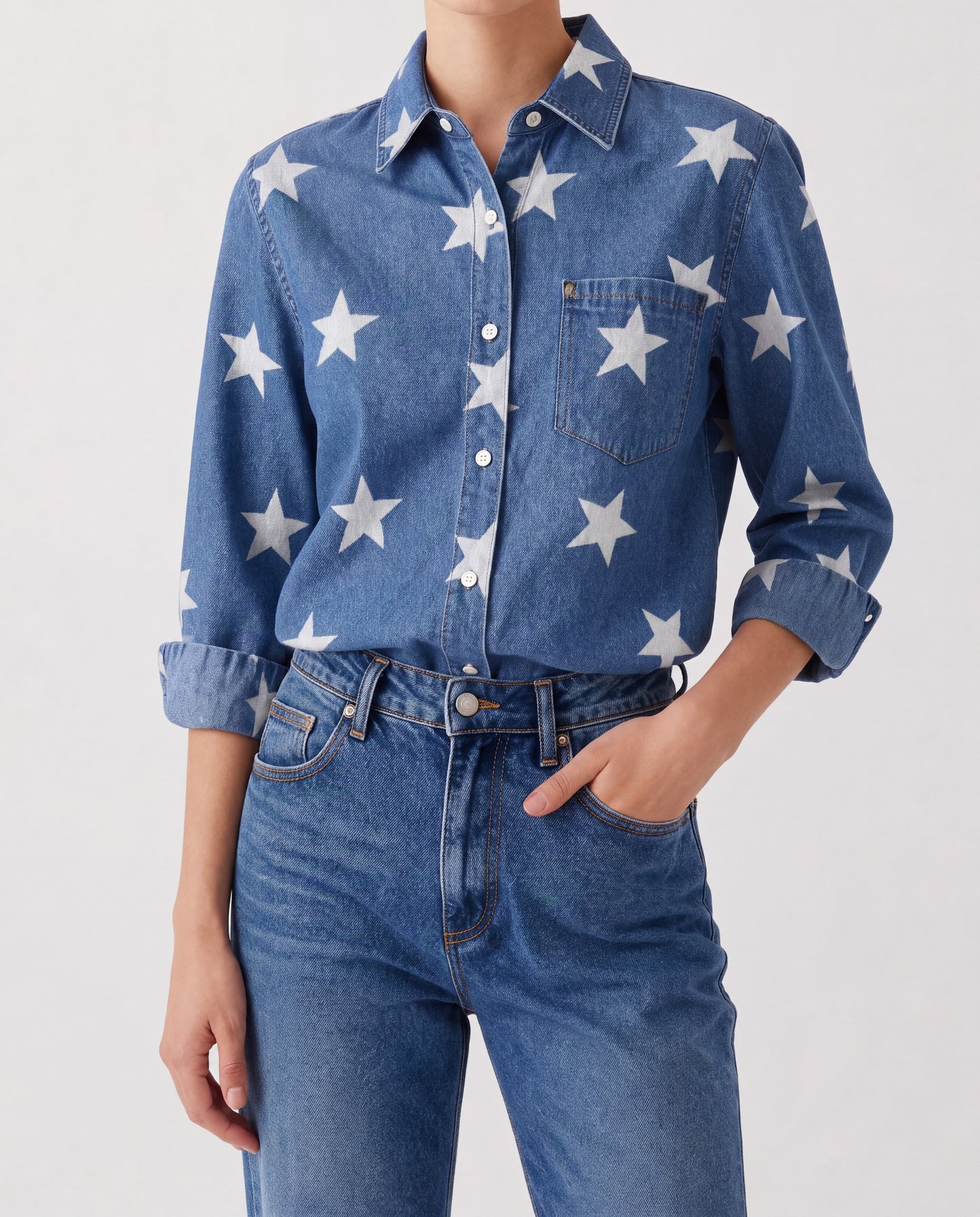 Starlight Ranger Denim RB-TOP16 – Front View – Riley – Denim Blue