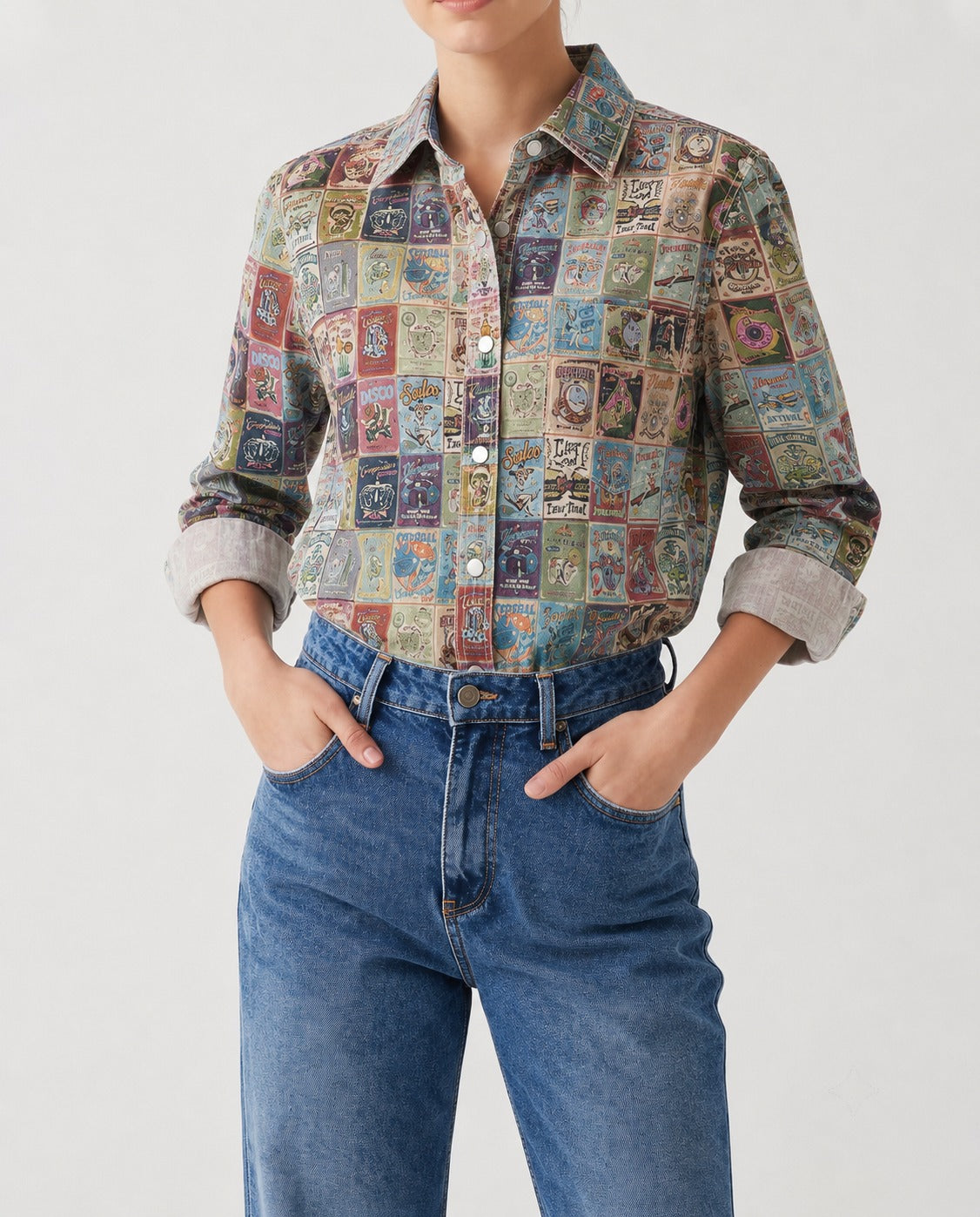 Prairie Patchwork Multicolor Patchwork RB-TOP16 – Front View – Riley – Multicolor