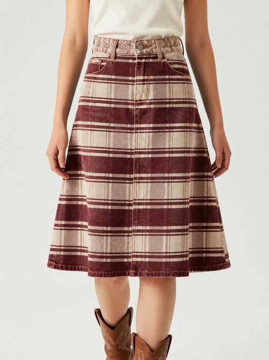Beige Stripes RB-SKT03 – Front View – Jessie – Beige