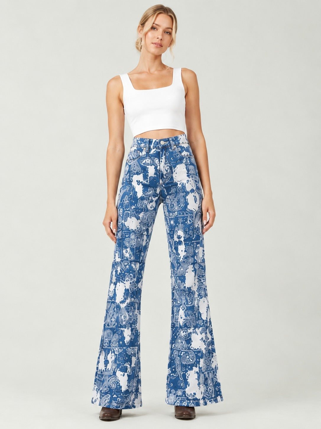 Prairie Sky Bootcut Jeans – Front View – Riley – Blue