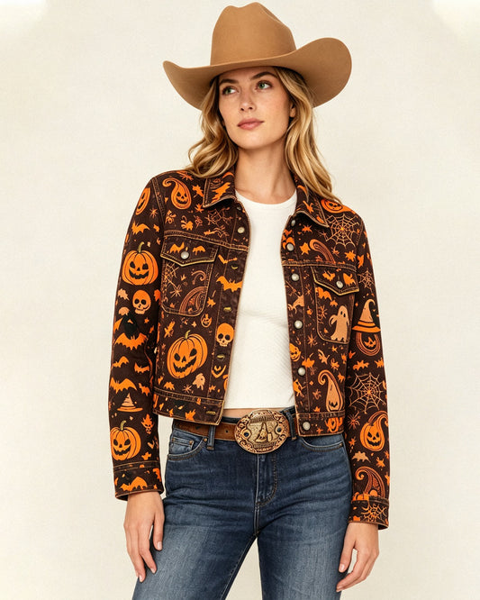 Pumpkin Prairie Orange RB-JKT01 – Front View – Riley – Orange, Brown