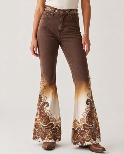 Desert Mirage Brown Paisley RB-BOT04 – Front View – Riley – brown