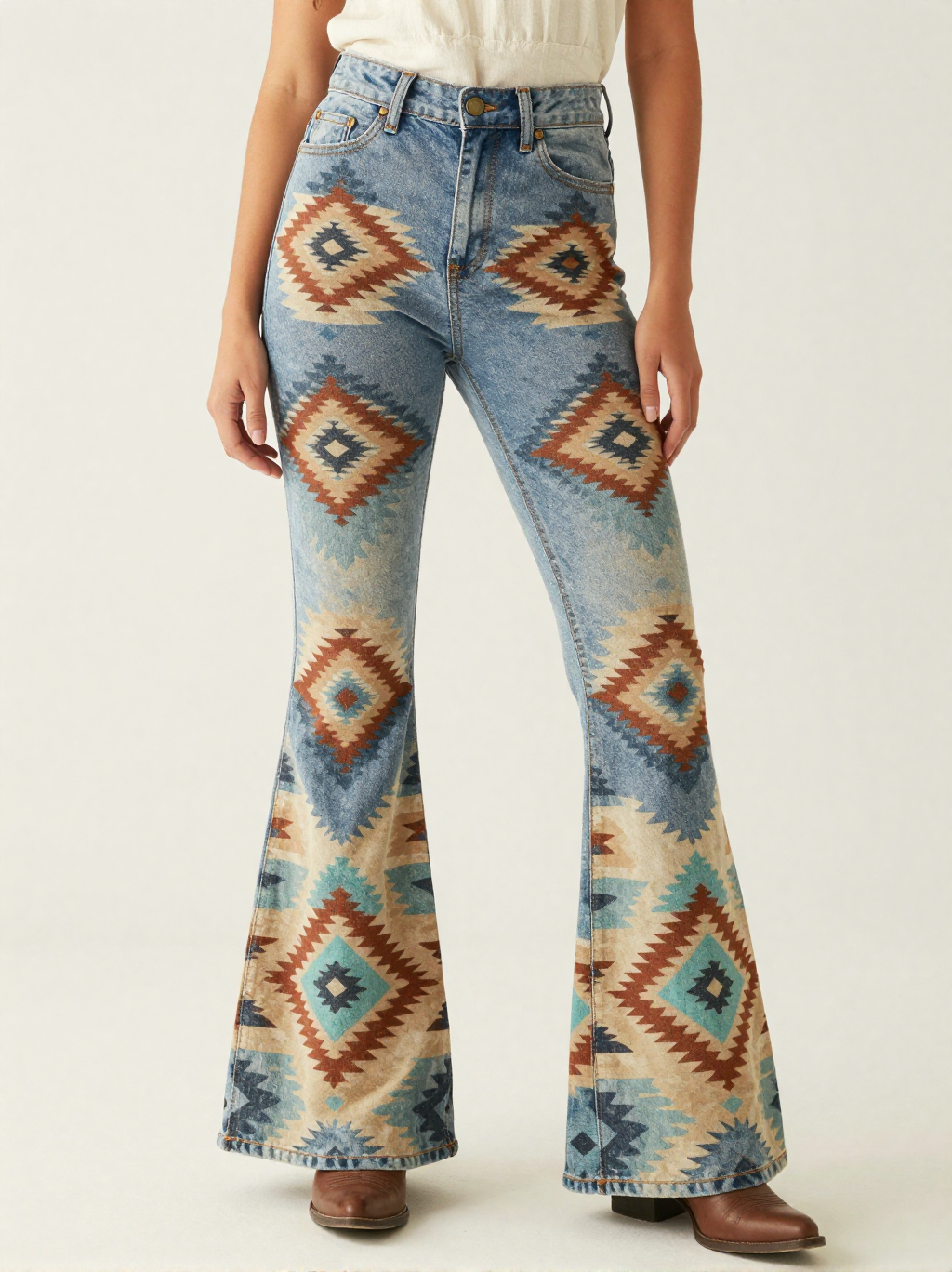 Desert Diamond RB-BOT04 – Front View – Jessie – Rust / Turquoise / Sand