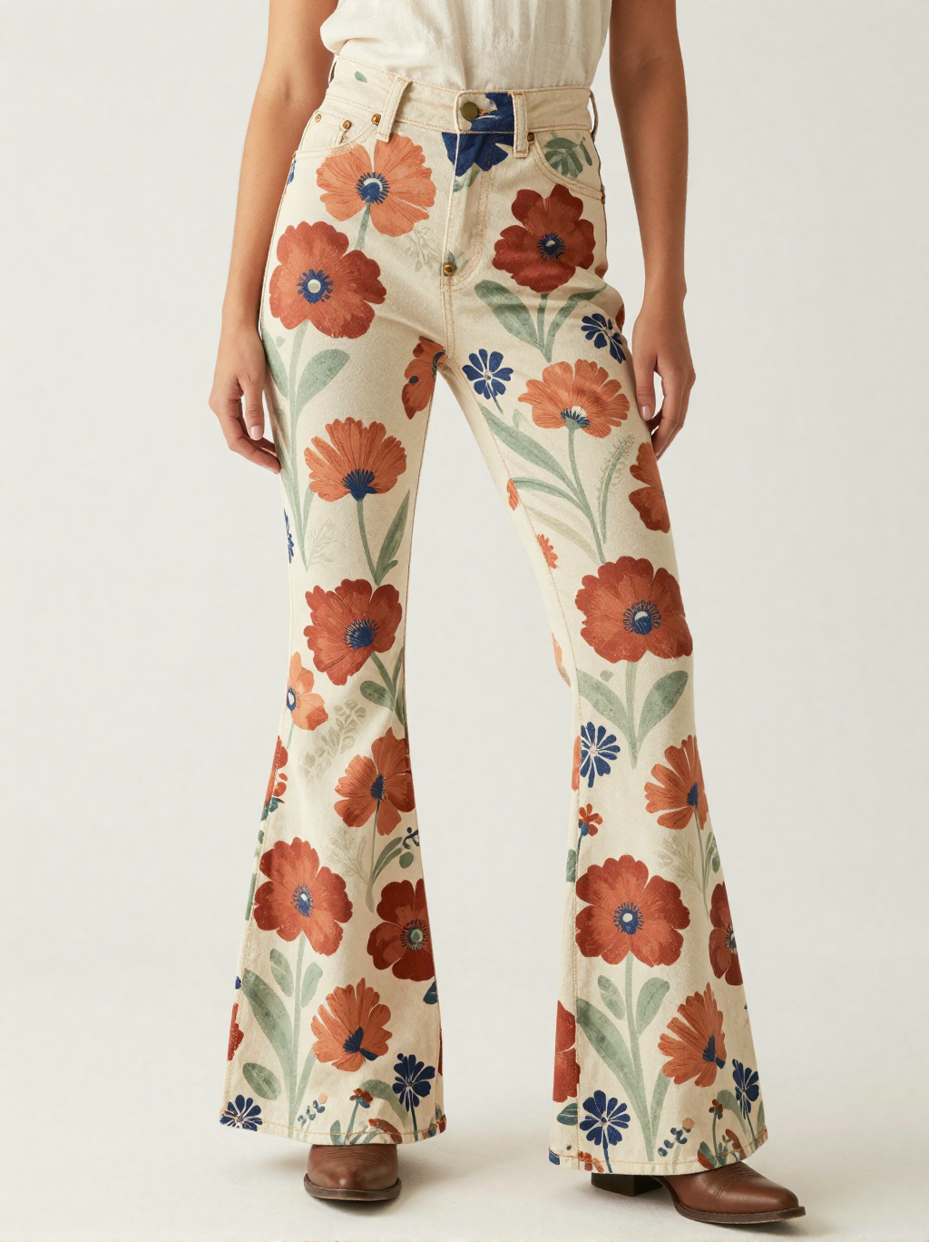 Prairie Poppy RB-BOT04 – Front View – Jessie – Red / Green / Cream