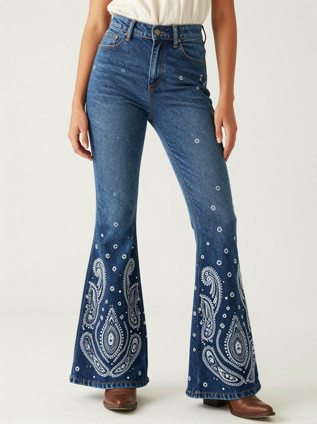 Midnight Navy Bandana RB-BOT04 – Front View – Jessie – Navy / White
