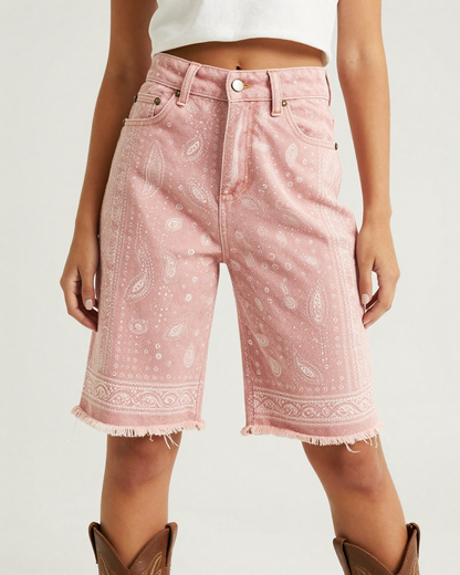Dusty Pink Bandana RB-BOT08 – Front View – Jessie – Pink / White