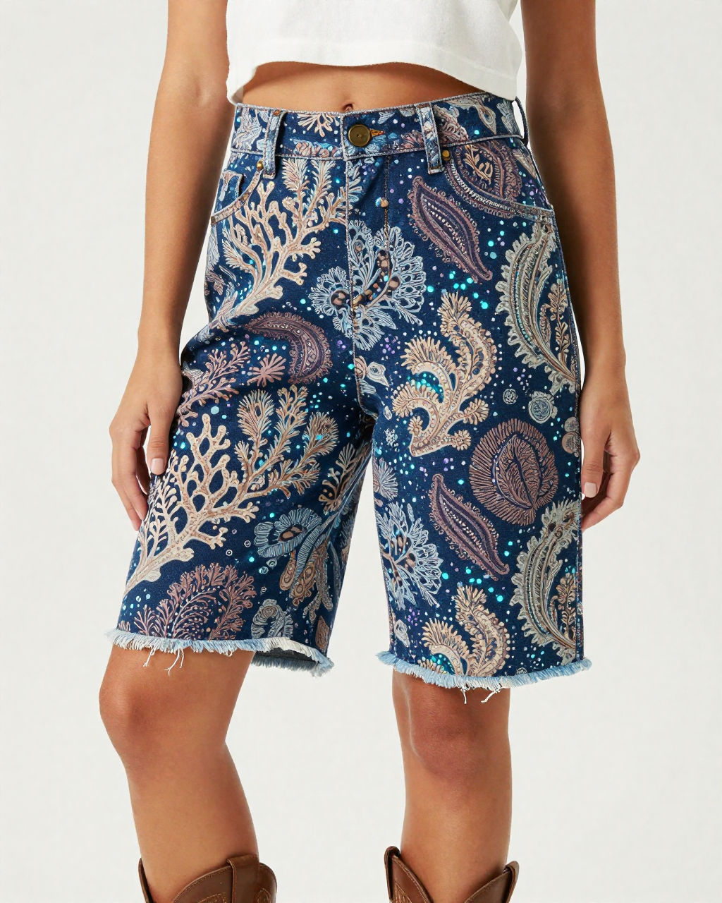 Coral Reef Paisley RB-BOT08 – Front View – Jessie – Deep Ocean / Coral