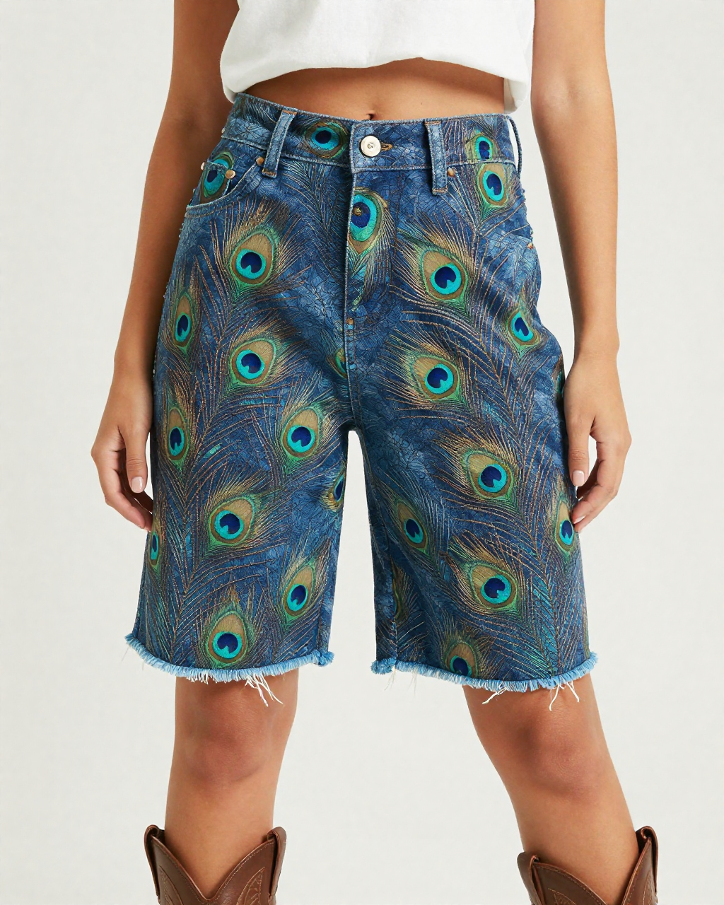 Peacock Plume RB-BOT08 – Front View – Jessie – Indigo / Teal