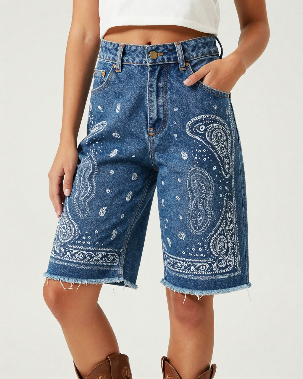 Midnight Navy Bandana RB-BOT08 – Front View – Jessie – Navy / White