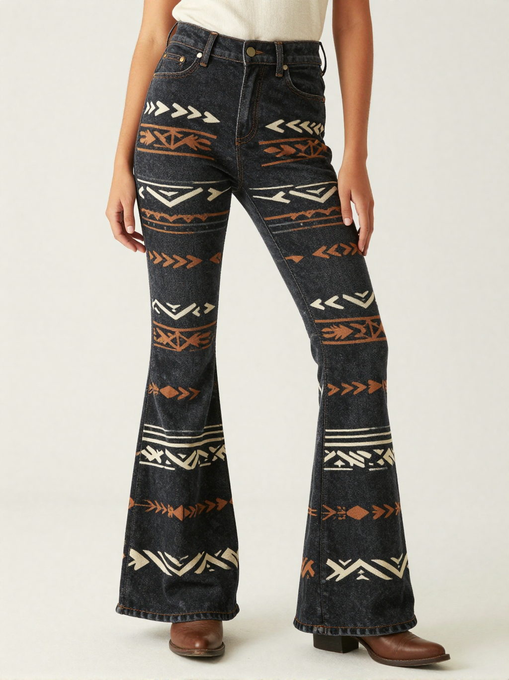 Arrow Path RB-BOT04 – Front View – Jessie – Cream / Sienna / Black