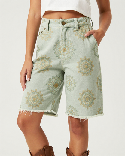 Radial Mandala Paisley RB-BOT08 – Front View – Jessie – Sage / Cream