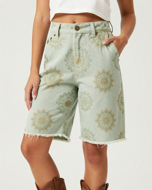 Radial Mandala Paisley RB-BOT08 – Front View – Jessie – Sage / Cream