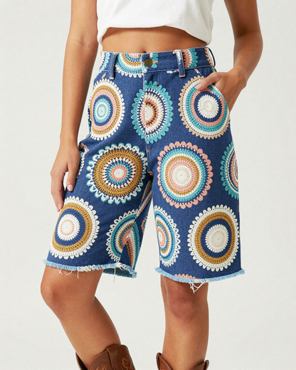 Mandala Circle Indigo RB-BOT08 – Front View – Jessie – Indigo