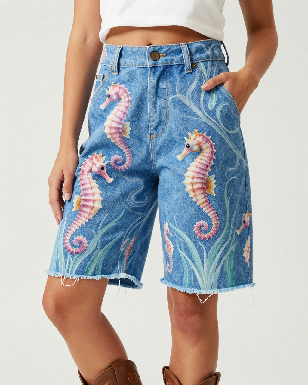 Seahorse Ballet RB-BOT08 – Front View – Jessie – Cobalt / Gold