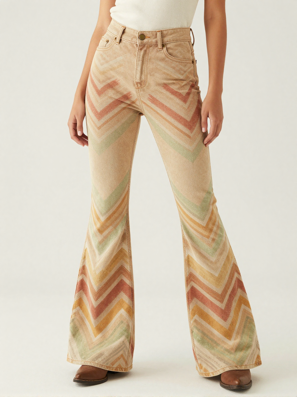 Mesa Zigzag RB-BOT04 – Front View – Jessie – Clay / Sage / Gold / Tan