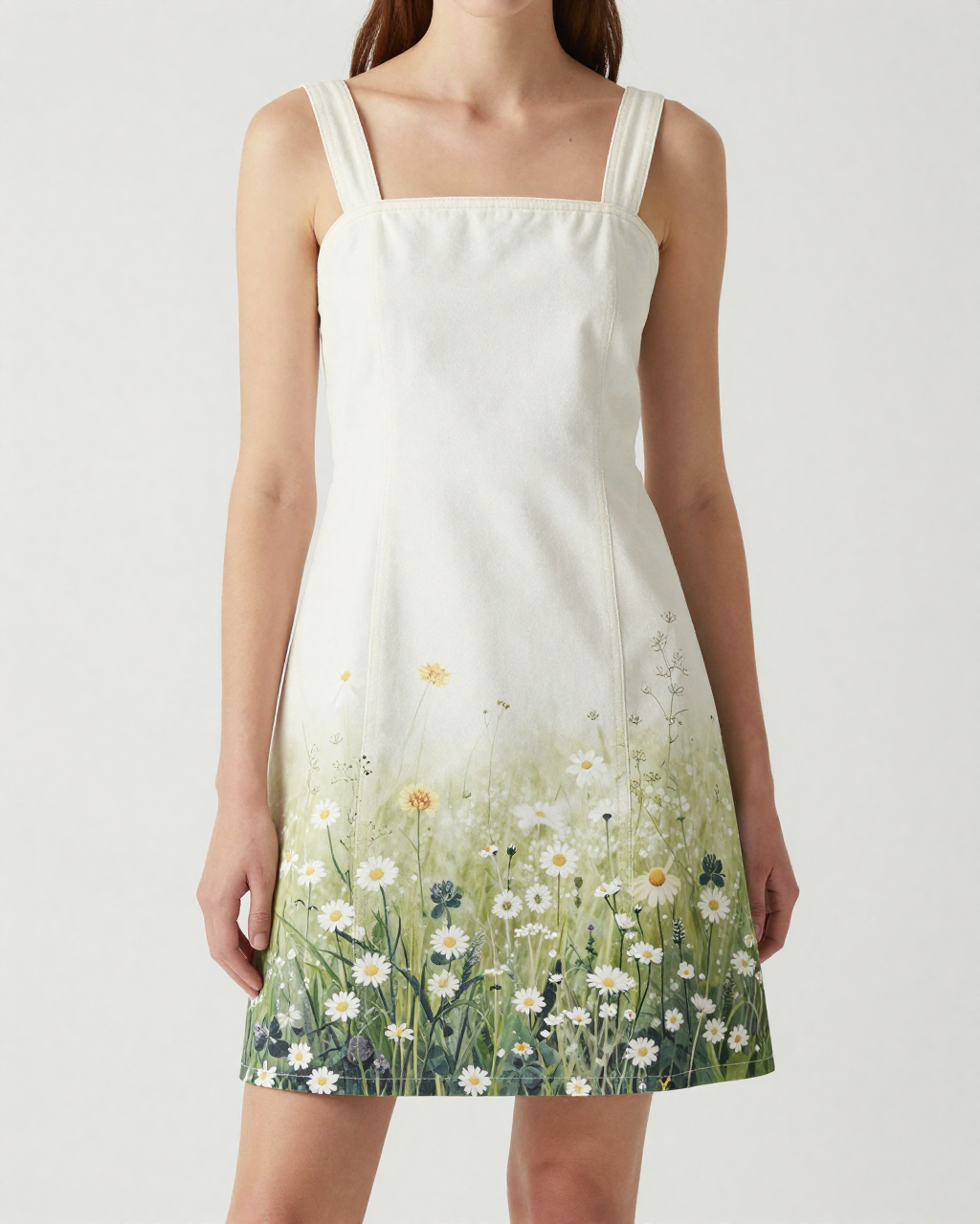 Morning Dew Sage Structured Mini Dress – Front View – Riley – Sage / Cream