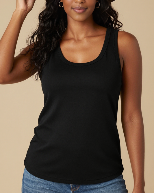 Shows Up First Tank Top – Front View – Amara