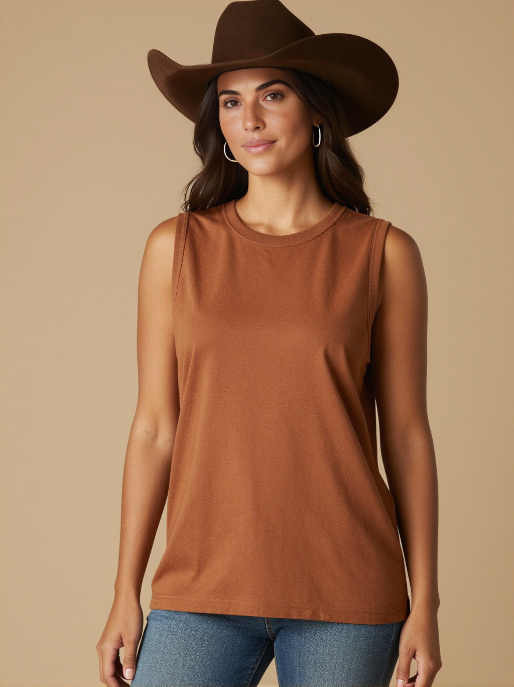 Unbridled RB-TOP13 – Front View – Jessie – Washed Brown
