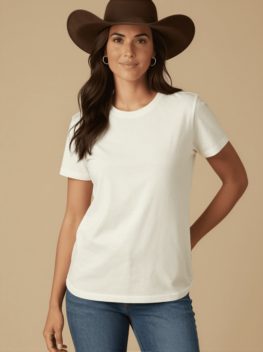 Much Obliged Washed Tee – Front View – Jessie – white