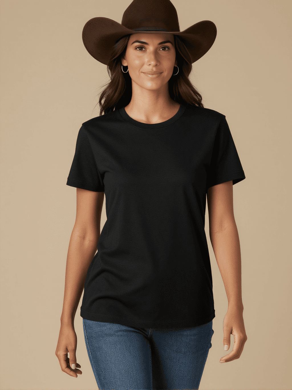 Trail Boss Washed Tee – Front View – Jessie – black