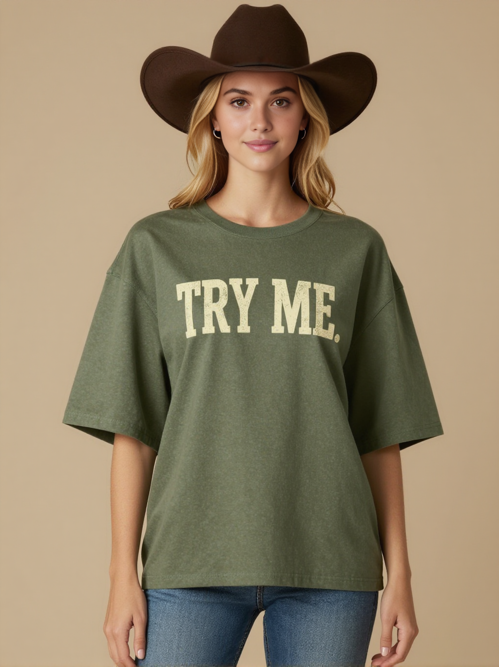 Try Me RB-TOP14 – Front View – Riley – Army Green