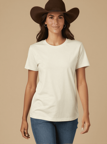 Unbridled Washed Tee – Front View – Jessie – white