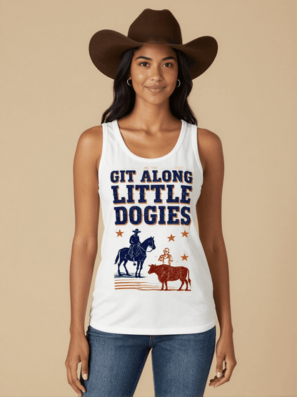 Little Dogie Type Tank Top – Front View – Mara – White