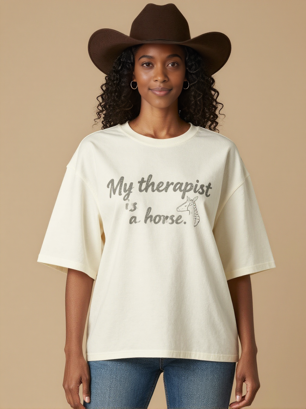 My Therapist Is A Horse RB-TOP14 – Front View – Amara – White