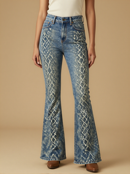 Rattlesnake Diamond RB-BOT04 – Front View – Jessie – Blue Denim