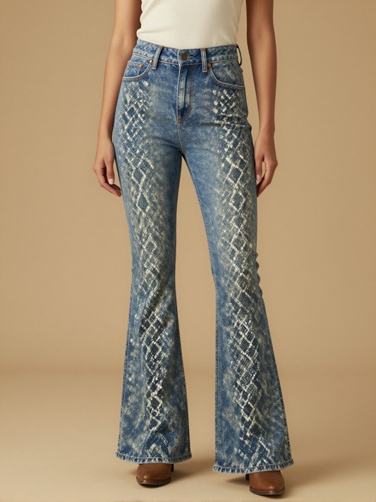 Rattlesnake Diamond RB-BOT04 – Front View – Jessie – Blue Denim