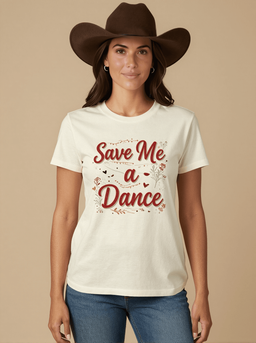 Save Me a Dance Washed Tee – Front View – Jessie – white