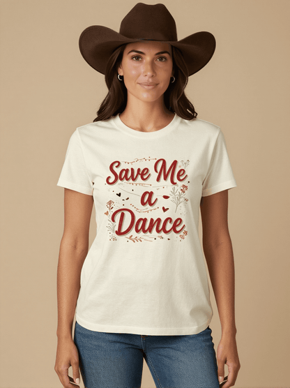 Save Me a Dance Washed Tee – Front View – Jessie – white