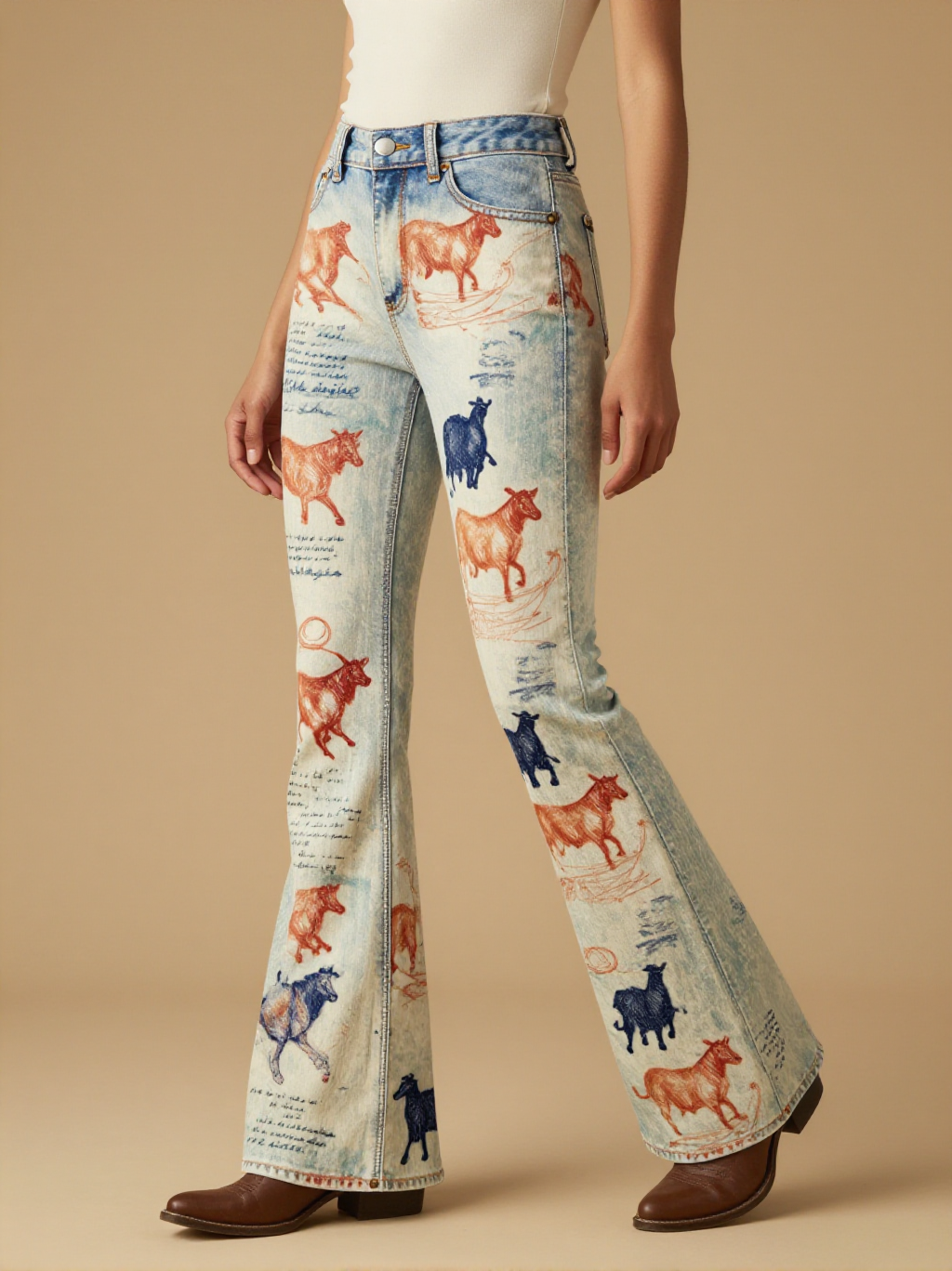 Git Along Little Dogies RB-BOT04 – Front View – Jessie – Blue Denim