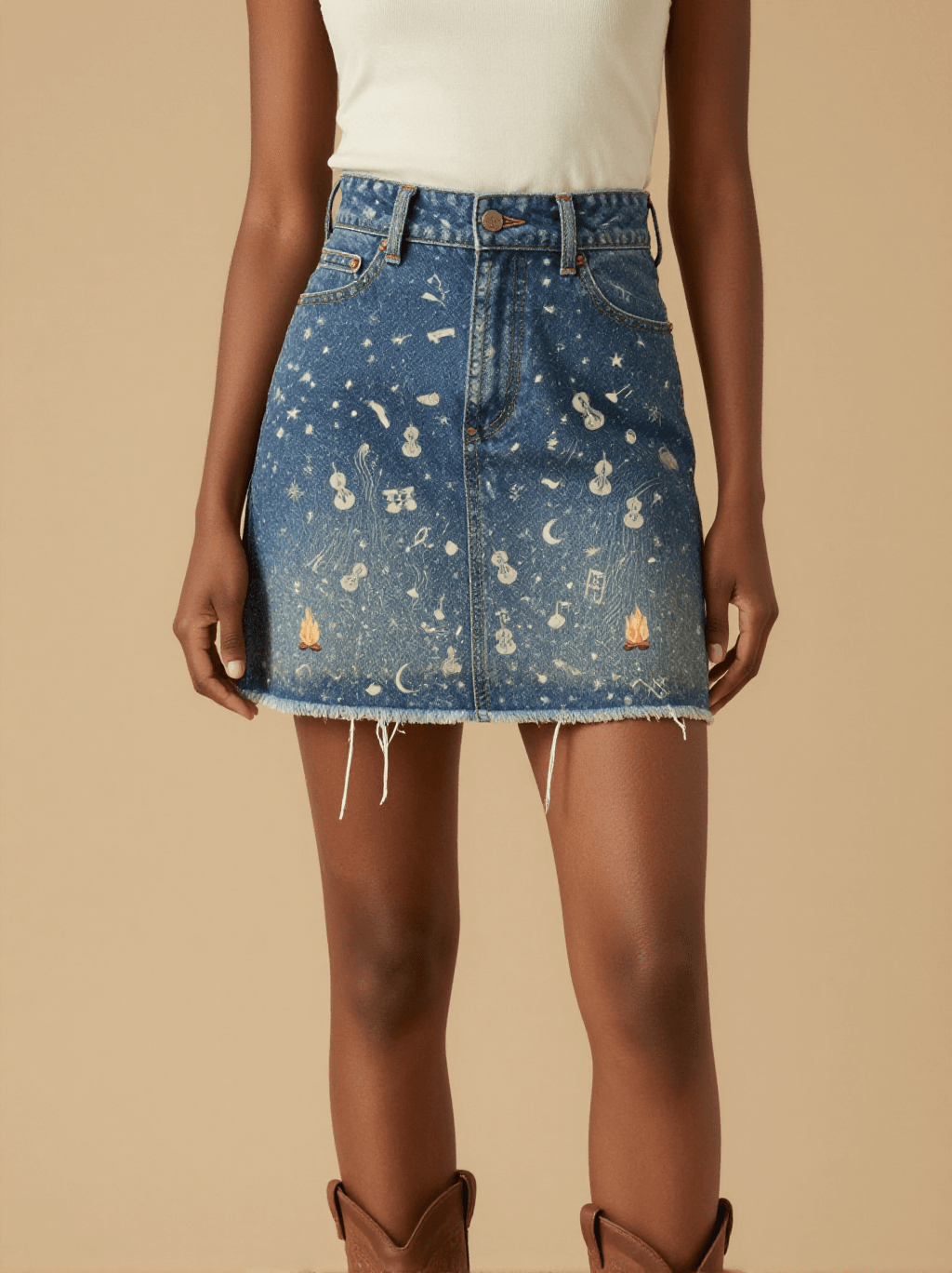 Fiddle & Stars RB-SKT05 – Front View – Amara – Indigo