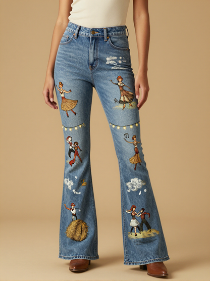 Prairie Dance Social RB-BOT04 – Front View – Jessie – Blue Denim