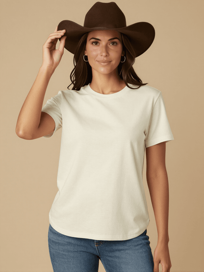Fixin' To Washed Tee – Front View – Jessie – white