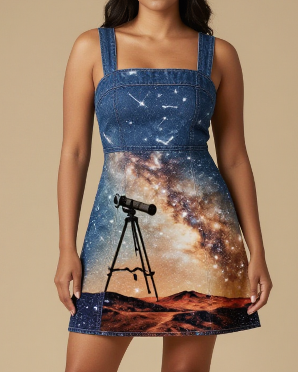 Desert Stargazer Structured Mini Dress – Front View – Mara